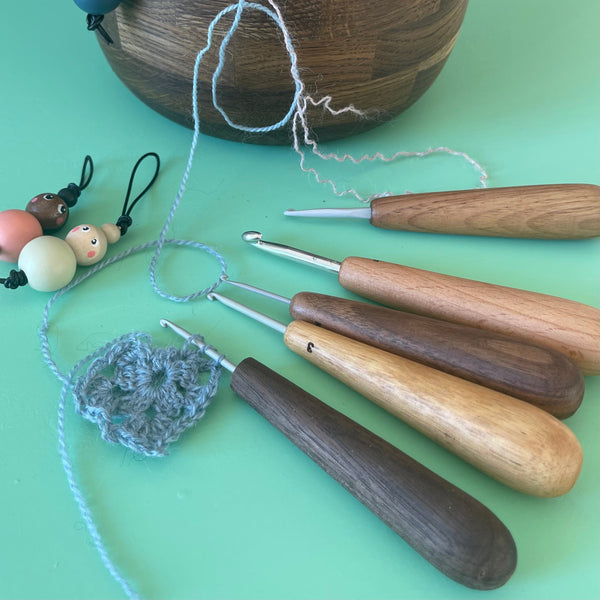 Hånddrejede håndtag til hæklenåle 3,5