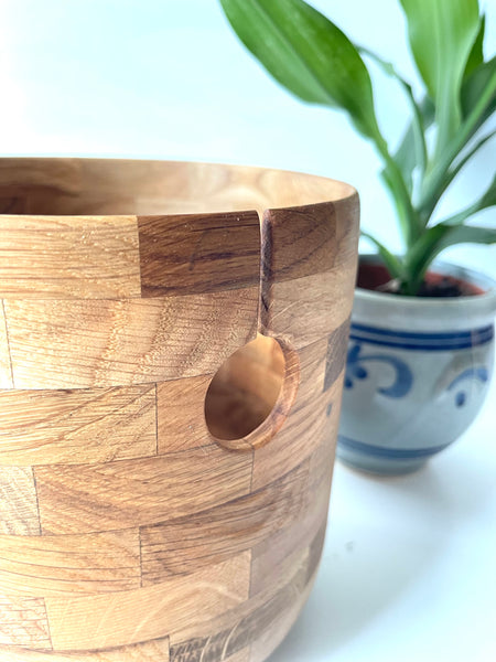 Strikkeskål i Olieret egetræ