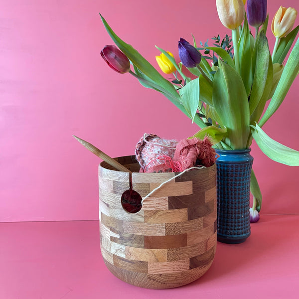 garnskål i blandede træsorter