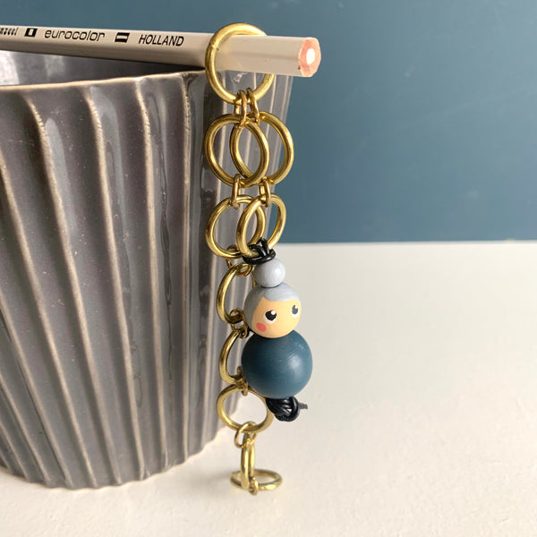 Miss Marker Strikkefisk messingkæde