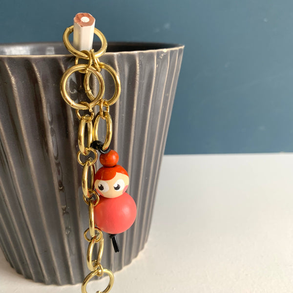 Miss Marker Strikkefisk messingkæde