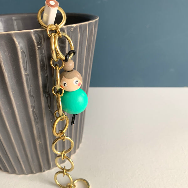 Miss Marker Strikkefisk messingkæde